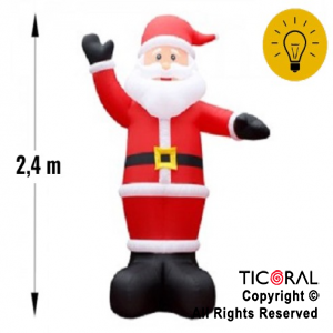 INFLABLE DECORACION SALUDO DE SANTA 4 LED 2.4 MTS X 1